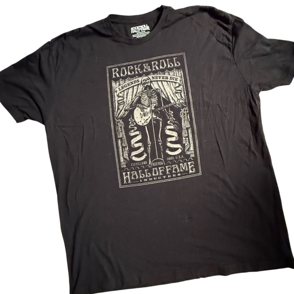 Rock & Roll Hall of Fame Inductees T-Shirt Black 3XL Legends‎ Never Die Skeleton